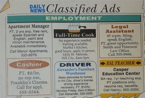 Jobs Classifieds Ads .